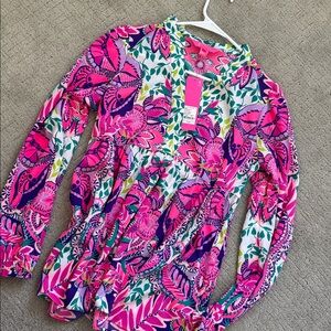 Lilly Pulitzer Pink and Green Floral shirt
